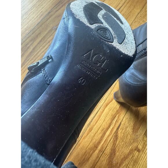AGL (Attilio Giusti Leombruni) Black Leather Ankle Boots — Made in Italy Sz 40 - Picture 5 of 7